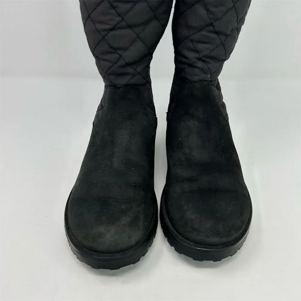 Clarks Boys or Girls Quilted Waterproof Snow Boots Black Size 2 Winter Casual